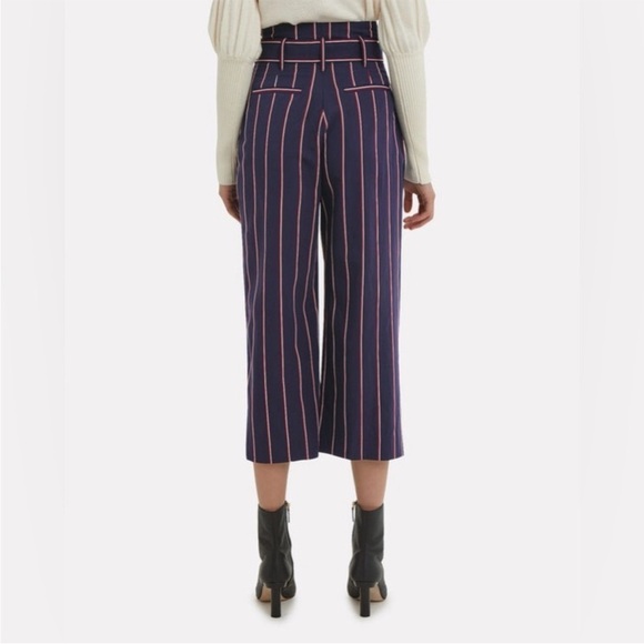 Derek Lam 10 Crosby Navy Striped Satin Culottes - Picture 12 of 12